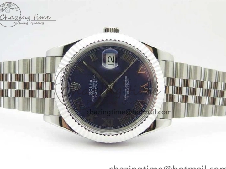 0203 ModernLook DateJust 41mm 126334 SS BP Maker 1:1 Best Edition New Version Blue Roman Dial on Jubilee Bracelet 3033